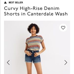 Madewell NWT Curvy High Waist Shorts